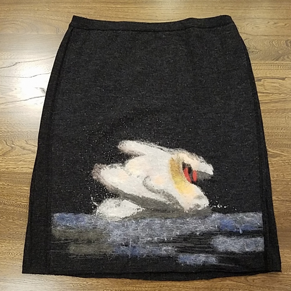 Anthropologie troubadour Wool Swan Skirt Size L